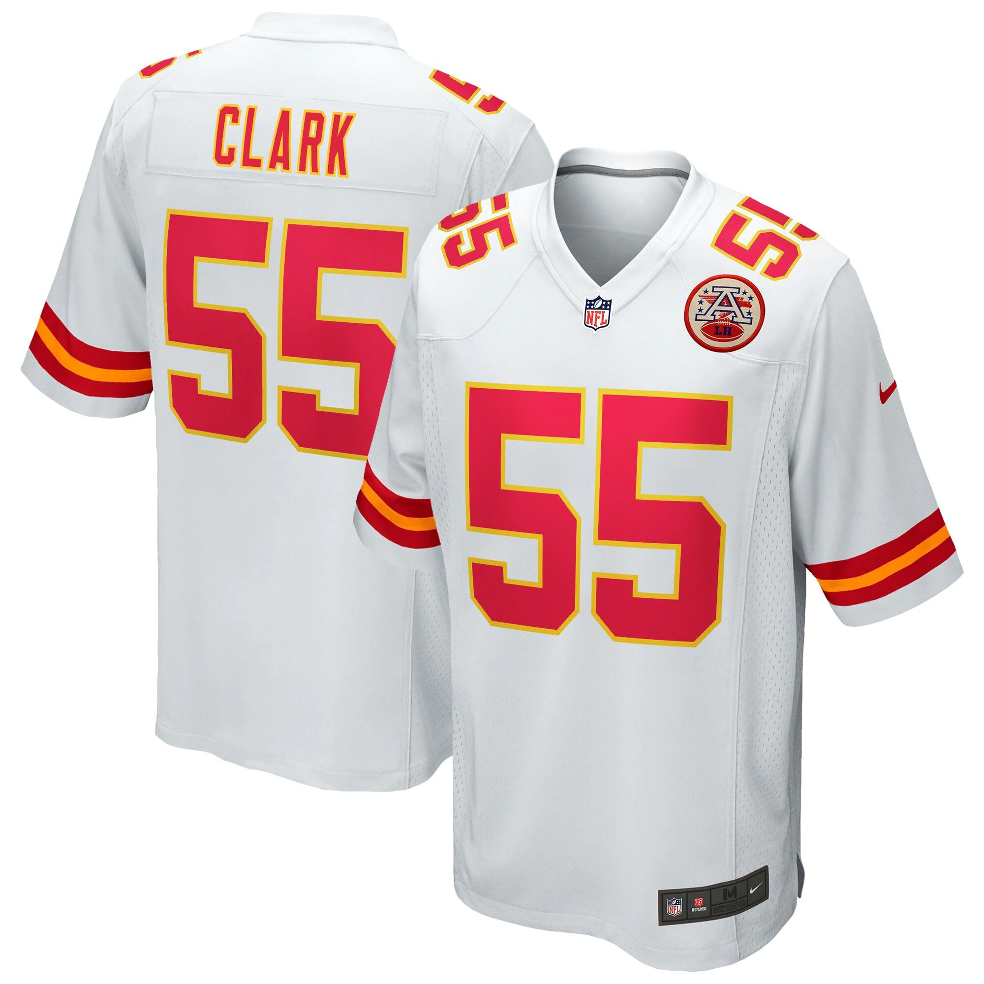 Men Kansas City Chiefs #55 Frank Clark Nike White Game NFL Jersey->kansas city chiefs->NFL Jersey